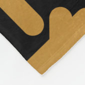 Schwarz-Gold-abstrakte Linienmuster Fleecedecke (Ecke)