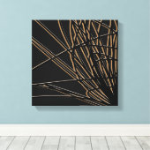 Schwarz/Gold Abstrakte Savanna Design Leinwanddruck (Insitu (Holzboden))