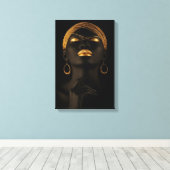 Schwarz-Gold-Afrikanerportrait Leinwanddruck (Insitu (Holzboden))