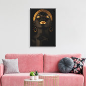 Schwarz-Gold-Afrikanerportrait Leinwanddruck (Insitu (Wohnzimmer))