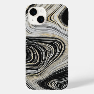 Schwarz-Gold-Agate-Design Case-Mate iPhone 14 Hülle