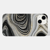 Schwarz-Gold-Agate-Design Case-Mate iPhone Hülle (Rückseite (Horizontal))