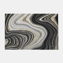 Schwarz-Gold-Agate-Design Fußmatte