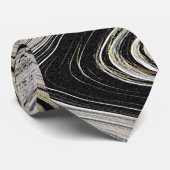 Schwarz-Gold-Agate-Design Krawatte (Gerollt)