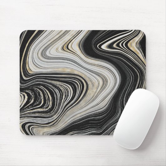 Schwarz-Gold-Agate-Design Mousepad (Mit Mouse)