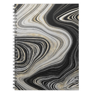 Schwarz-Gold-Agate-Design Notizblock