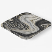 Schwarz-Gold-Agate-Design Pappteller (Gewinkelt)