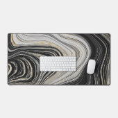 Schwarz-Gold-Agate-Design Schreibtischunterlage (Tastatur & Maus)