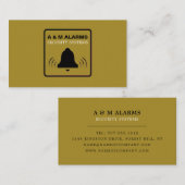 Schwarz-Gold-Alarm-Logo, Sicherheitsalarm-Service Visitenkarte (Vorne/Hinten)