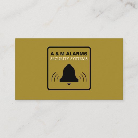 Schwarz-Gold-Alarm-Logo, Sicherheitsalarm-Service Visitenkarte (Vorderseite)