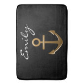 Schwarz-Gold-Anker Badematte (Vorderseite Vertikal)