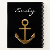 Schwarz-Gold-Anker Notizblock (Rückseite)