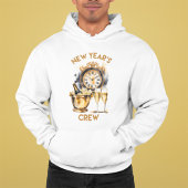 Schwarz-Gold-Aquarell Neue Jahre Crew Hoodie