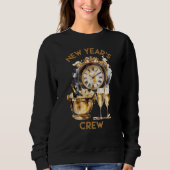 Schwarz-Gold-Aquarell Neue Jahre Crew Sweatshirt (Vorderseite)