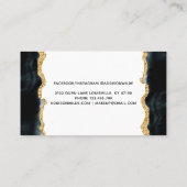 Schwarz-Gold-Aquarellkarte Terminkarte (Rückseite)