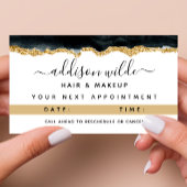 Schwarz-Gold-Aquarellkarte Terminkarte