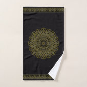 Schwarz-Gold-Arabesque-Muster-Set Badhandtuch Set (Handtuch)