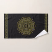 Schwarz-Gold-Arabesque-Muster-Set Badhandtuch Set (Handtuch)