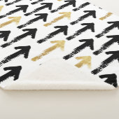 Schwarz-Gold-Arrow-Muster Sherpa Blanket Sherpadecke (3/4)
