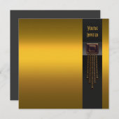 Schwarz-Gold-Art-Deco-Party Einladung (Vorne/Hinten)