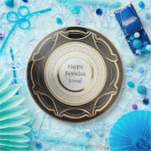 Schwarz-Gold-Art-Deco-Teller Personalisiert Pappteller (Party)