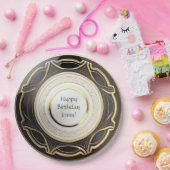 Schwarz-Gold-Art-Deco-Teller Personalisiert Pappteller (Party)