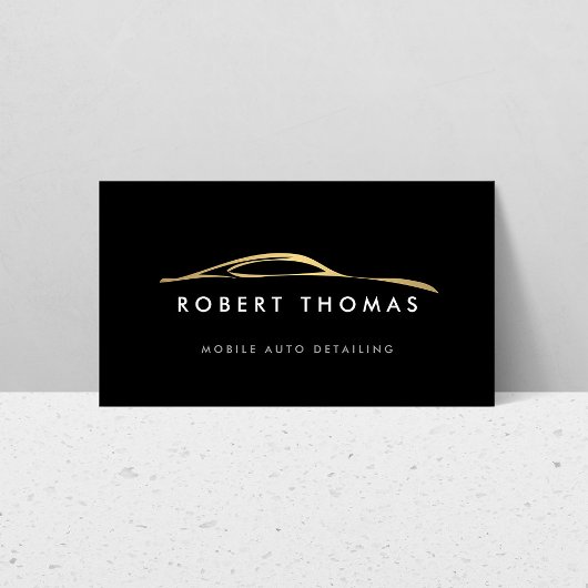 Schwarz-Gold-Auto-Details, Auto-Reparatur-Logo Visitenkarte
