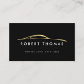 Schwarz-Gold-Auto-Details, Auto-Reparatur-Logo Visitenkarte (Vorderseite)