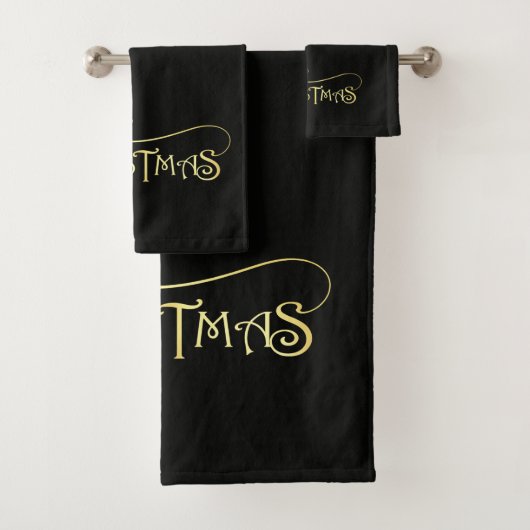 Schwarz-Gold-Badehandtuch-Set Badhandtuch Set (Insitu)