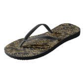 Schwarz-Gold Bambus Muster Flip Flops Badesandalen (Schrägansicht)