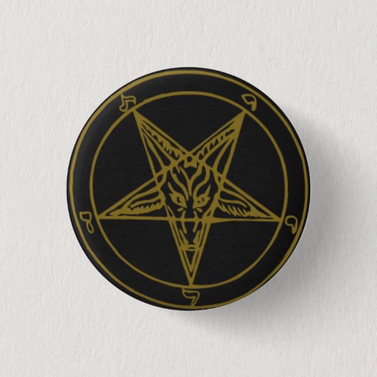 Schwarz/Gold-Baphomet-Buttone Button (Vorderseite)
