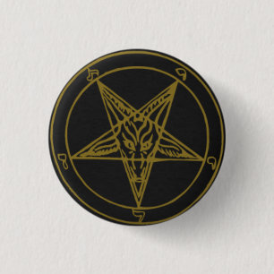 Schwarz/Gold-Baphomet-Buttone Button