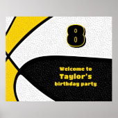 Schwarz-Gold Basketball-Mannschaftsfarben Party Em Poster (Vorne)