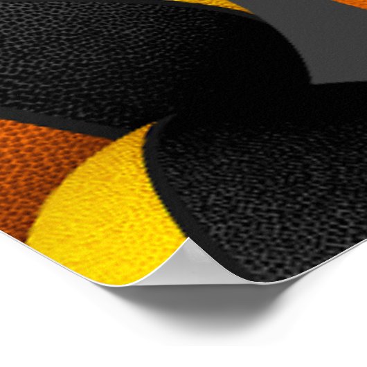 Schwarz-Gold Basketball-Mannschaftsfarben Party Em Poster (Ecke)