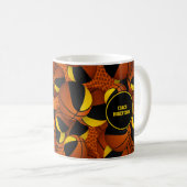 Schwarz Gold Basketball Mannschaftsfarben Trainern Kaffeetasse (VorderseiteRechts)