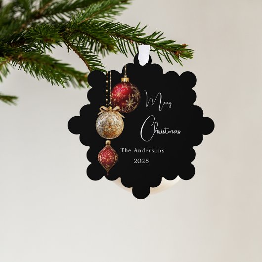 Schwarz-Gold Baubles Weihnachtsdekor Ornament Karte