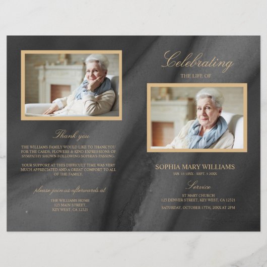 Schwarz-Gold-Beerdigung | Dienstplan (Vorderseite)