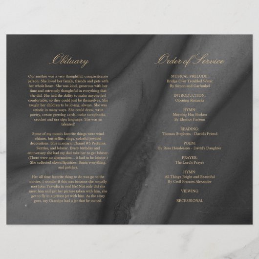 Schwarz-Gold-Beerdigung | Dienstplan (Rückseite)