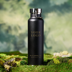 Schwarz & Gold   Benutzerdefiniertes Firmenlogo We Trinkflasche