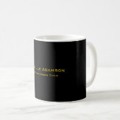 Schwarz/Gold Beruflich Schlicht Kaffeetasse (VorderseiteRechts)