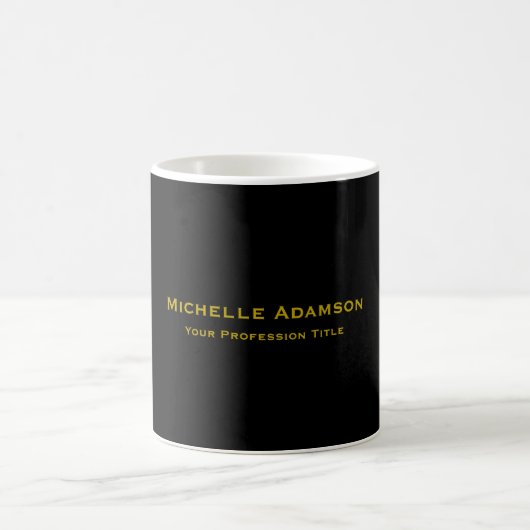 Schwarz/Gold Beruflich Schlicht Kaffeetasse (Mittel)