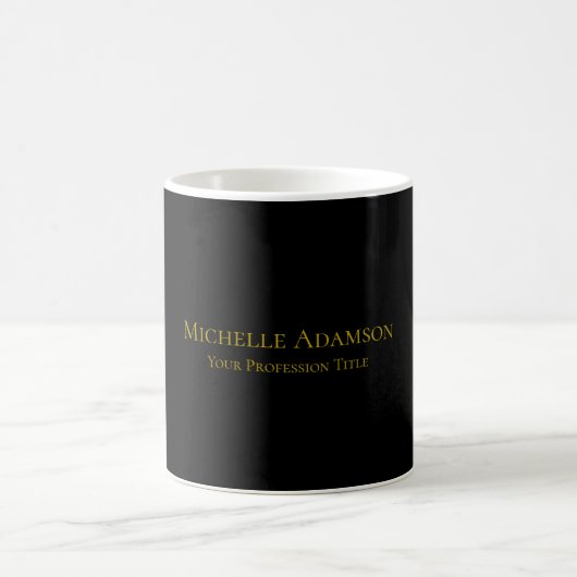 Schwarz/Gold Beruflich Schlicht Kaffeetasse (Mittel)