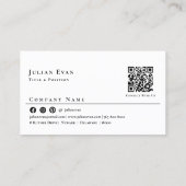 Schwarz/Gold Berufliche Monogram-Visitenkarte Visitenkarte (Rückseite)