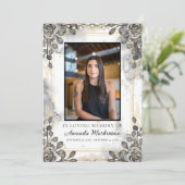 Schwarz-Gold-Blumen-Marmororden Programm (Stehend Vorderseite)