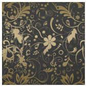 Schwarz-Gold-Blumendesign Stoff (Muster)