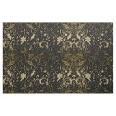 Schwarz-Gold-Blumendesign Stoff (Fat Quarter (45,7 x 55,9 cm))