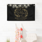 Schwarz-Gold-Blumengarten-Hochzeit Banner (Insitu)