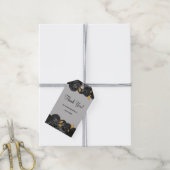 Schwarz-Gold-Blumenzettel Geschenkanhänger (Mit Garn)