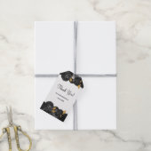 Schwarz-Gold-Blumenzettel Geschenkanhänger (Mit Garn)