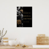 Schwarz-Gold-Brautparty Begrüßungszeichen Poster (Küche)